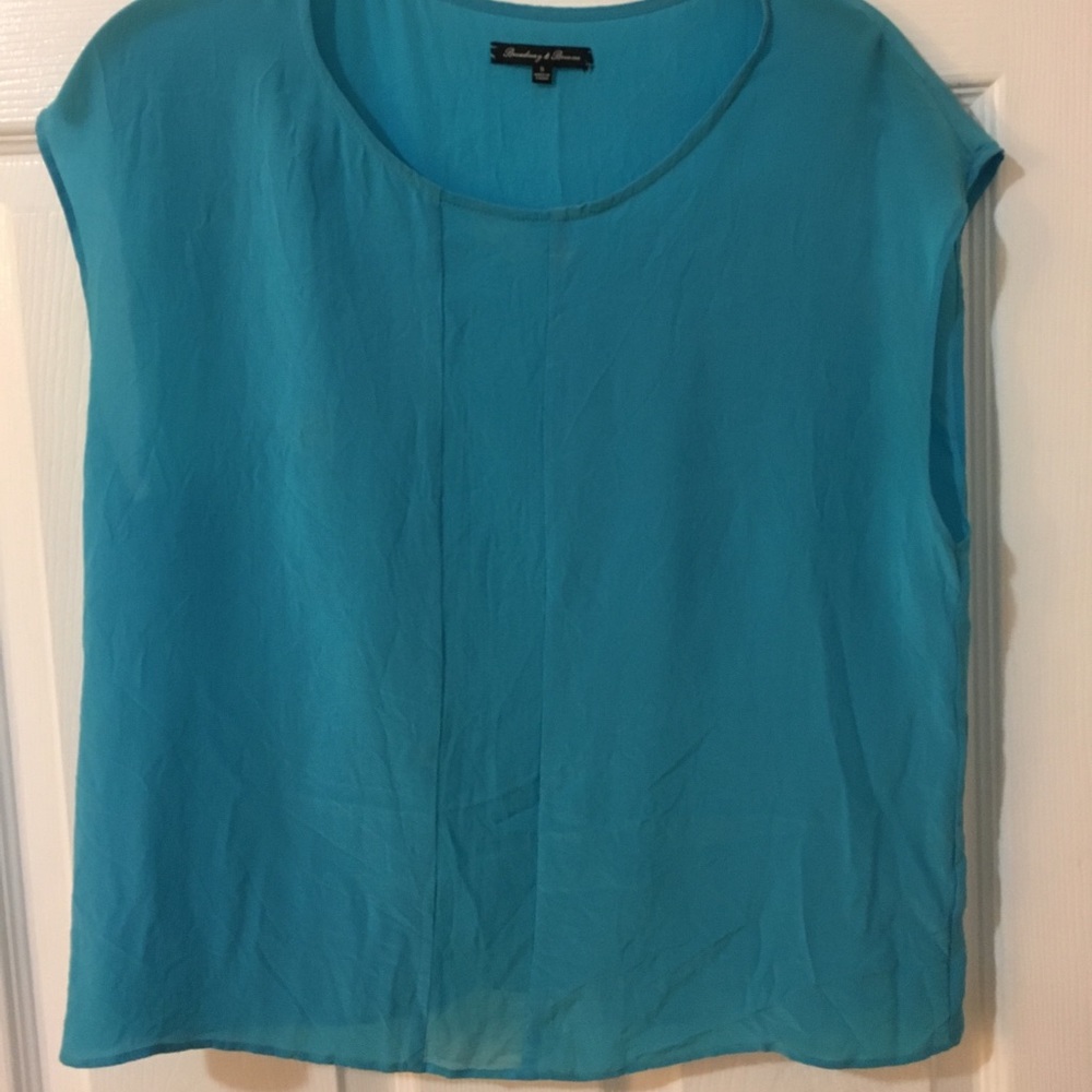 Blue Madewell chiffon shirt.